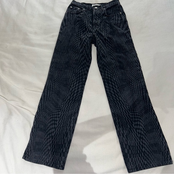 Topshop - black patterned jeans - Picture 1 of 4